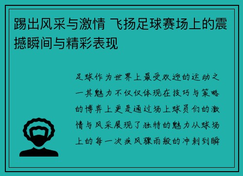 踢出风采与激情 飞扬足球赛场上的震撼瞬间与精彩表现